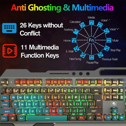 K618 Wired Gaming Keyboard and Mouse Set- RGB Backlit Keyboard